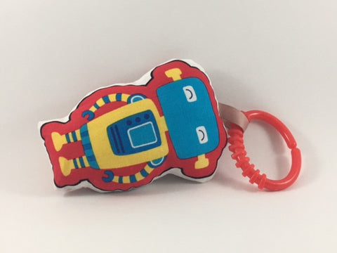 Mini Soft Toy Baby Rattle (Red Robot)